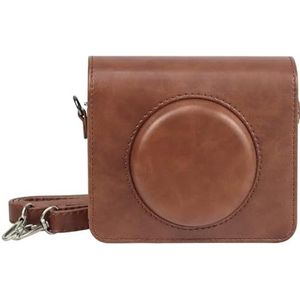 For Kodak Mini Shot 3 Square Retro / C300R for instax Full Body Camera PU Leather Case Bag with Strap(Brown)