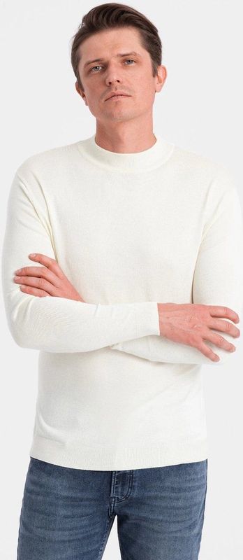Ombre - Heren Sweater - Half Turtleneck - Creme Color - Italianstyle