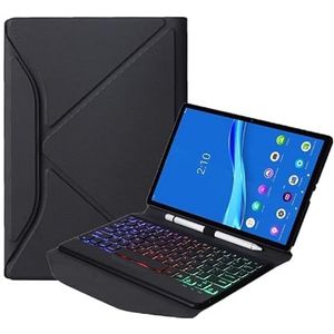 BM10S Backlight Edition Diamond Texture Detachable Bluetooth Keyboard Leather Tablet Case with Pen Slot & Triangular Back Support For Lenovo Smart Tab M10 HPD Plus TB-X606F 10.3 inch(Black)