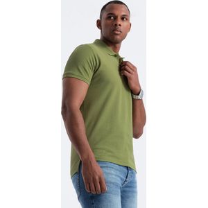 Italian Style - Poloshirt Heren - Korte Mouw - Olijfkleur - Italianstyle