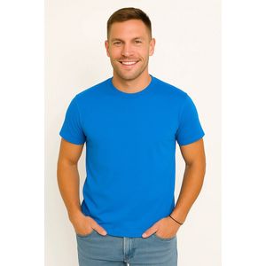X-Name - Heren T-Shirt - Lichtblauw - Ronde Hals - Stretch - Italiaanse Stijl