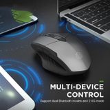 Inphic PM6 6 Toetsen 1000/1200/1600 DPI Home Macro Programming Gaming Wireless Mechanical Mouse  Kleur: Black Wireless+Bluetooth 4.0+Bluetooth 5.0
