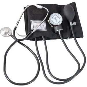 Handmatige bloeddruk horloge met Stethoscoop Dubbele buis dubbele kop oude Sphygmomanometer Arm Type Sphygmomanometer
