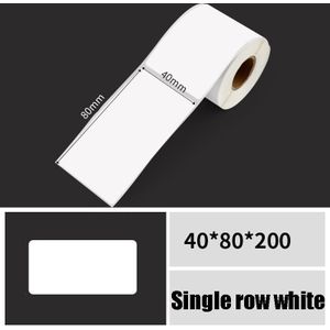 Printpapier Dumb Silver Paper Plane Equipment Fixed Asset Label voor NIIMBOT B50W  Grootte: 40x80mm Wit