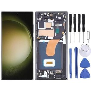 Display LCD del telefono cellulare OLED LCD-scherm voor for SAMSUNG for galaxy S23 Ultra 5G SM-S918B EU-editie Digitizer Volledige montage met frame (zwart) Touch screen