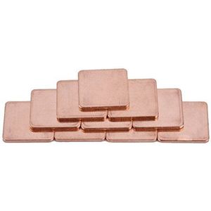 10 stks Koperen Shim, Koperen Plaat Shim Stuk Heatsink, 401 W/mk Thermische geleidbaarheid Thermische Pad voor Laptop Desktop Computer GPU CPU 20 * 20mm(1,5 mm)