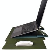 PU05 Sleeve lederen tas met kleine opbergtas voor 14 1 inch laptop(groen)