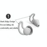 4 PCS / 2 Paar Shark Fin Nnti-vallende en ruisverminderende oordoppen Anti-Noise Oordoppen voor slaapzaal ruisonderdrukking en geluidspreventie oordoppen (Zwart (2 lagen))