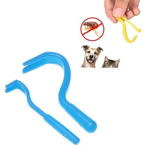 2 PCS Pet Catcher Flea Clipper Animal Ontworming Pull Hard Tick Extractor Katten en Honden Luizen Scavenging Flea Hook (Blauw)