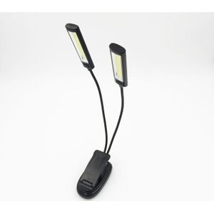 Draagbare Dual flexibele armen COB LED clip camping licht lezen Desk laptop muziek stand lamp twee hoofd