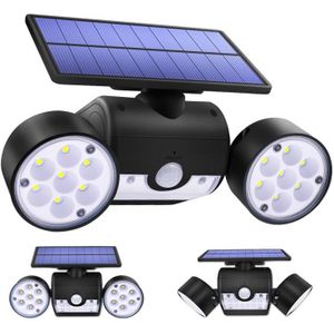 30 LEDs Solar Light Dual Head Solar lamp PIR bewegings sensor Spotlight waterdichte buiten verstelbare hoek verlichting