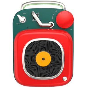 HM20 Retro Mini draadloze Bluetooth 5 0 draagbare speaker microfoon aluminium legering lichaam muziekspeler (rood)