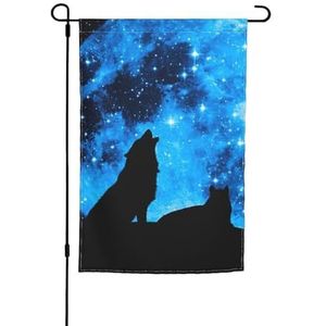 LAMAME Wolfs gedrukt Patio Verticale Dubbelzijdige Tuin Vlag Outdoor Vlag Tuin Decoratie Vlag