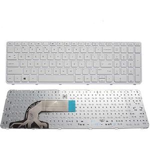 US NIEUWE laptop Toetsenbord met Frame for HP pavilion 776778-001 749022-001 750195-001 750196-001 Engels zwart/wit toetsenbord (Color : White)
