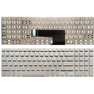 US Laptop Toetsenbord for Sony VAIO Fit SVF152C29M SVF152C29L SVF15E Zwart/zilver/wit (Color : Silver)