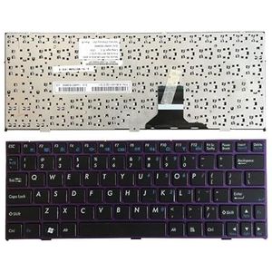 ONS NIEUWE toetsenbord for CLEVO M1110 M11X M1100 M1110Q M1111 W110ER M1115 Engels laptop toetsenbord paars/Blauwe rand (Color : Purple)