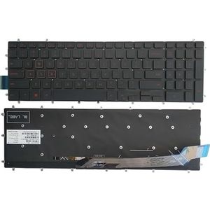 UK/US/Spaans SP/Latijn LA/Brazilië BR laptop Toetsenbord for Dell PK131Q02B00 NSK-EC0BC 01 9Z.NCZLD.A01 03NVJK PK131QP1B00 NSK-EC1BC (Color : Red US keyboard)