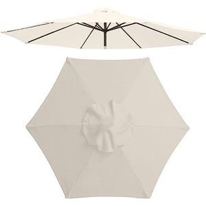 Patio Paraplu vervanging luifel voor 6 ribben/8 ribben parasol Paraplu vervangende Covers, 2m/2.7m/3m openlucht Tafel tuin vervangende parasol luifel (alleen luifel) (Color : Off White, Size : 3m/10