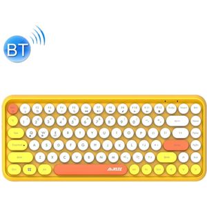 Ajazz 308I 84 Toetsen Tablet Mobile Phone Computer Household Office Bluetooth Keyboard (Geel)