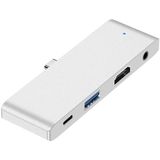 HW-TC29 4 In 1 Type-C / USB-C Multifunctionele Extension HUB Adapter iPad Pro Hub (Zilver)