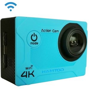 HAMTOD S9 UHD 4K WiFi Sport Camera met waterdichte behuizing  Generalplus 4247  2 0 inch LCD-scherm  170 Graden Groothoeklens (Blauw)