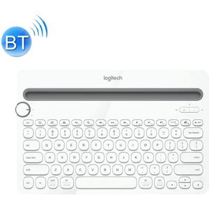 Logitech K480 Bluetooth 3.0 draadloos Bluetooth-toetsenbord met meerdere apparaten met standaard (wit)
