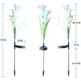 Gesimuleerde Lily Flower 4 Heads Solar Powered Outdoor IP55 Waterproof LED Decorative Lawn Lamp  Wit Licht (Paars)