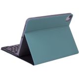 X-11B Skin Plain Texture Afneembare Bluetooth-toetsenbordhoes voor iPad Pro 11 inch 2020 / 2018  met pensleuf (donkergroen)