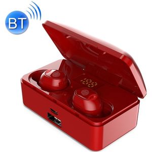 G10 TWS Bluetooth 5.0 Draadloze Bluetooth Oortelefoon met oplaadbox  ondersteuning Digitaal Display & HD Call & Power Bank (Rood)