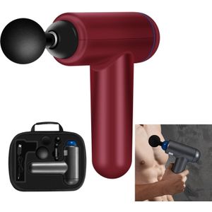 6 Gears Mini Fascia Gun Massage Gun Electric Fitness Massager  Specificatie: Key File  met Tas (Rood)