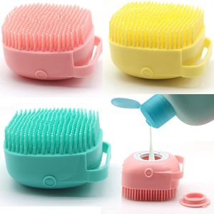 Siliconen Exfoliërende Borstel - Body Scrubber met Zeepdispenser voor Douche - set van 3 stuks