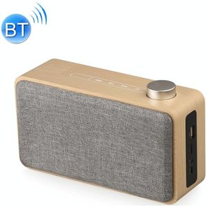 W5A Subwoofer Stof Houten Touch Bluetooth speaker  ondersteuning TF Card & U Disk & 3 5mm AUX(Geel hout)