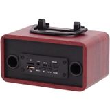 FT-4002 Houten draadloze Bluetooth Portable Retro Subwoofer Speakers  Ondersteuning TF-kaart & USB MP3-afspelen (Rode houtnerf)