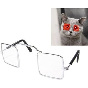 4 PCS Pet Sieraden Cat Foto Funny Props Persoonlijkheid Bril (Transparant Wit)