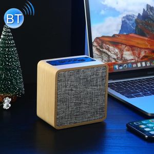 Q4 Houten Stoffen Bluetooth Speaker - TF-kaart & 3.5mm AUX Ondersteuning (Geel)