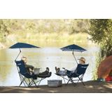 Sport-Brella Verstelbare Campingstoel - Visstoel - Strandstoel met Parasol - Blauw