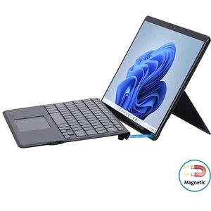 Computer draadloos toetsenbord Voor Microsoft Surface Pro 8 tablet kleurrijke achtergrondverlichting Bluetooth -toetsenbordleren hoesje met pensleuf Computersaccessoires