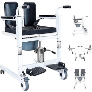 Transferliftstoel Draagbare hydraulische patiëntenlift 180° gedeelde stoel Lifthulpmiddel Transportstoel Verstelbare liftrolstoel