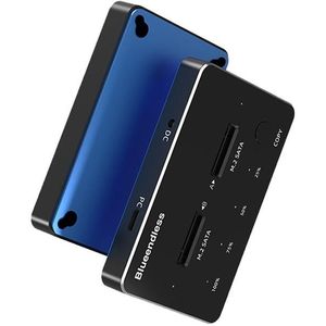 M.2 Double Disk Mobile Hard Disk Base Sata / NVME Solid State Hard Disk Box  Kleur: M.2 SATA (grijs + blauw)