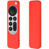 Silicone Protective Case Cover with Rope For Apple TV 4K 4th Siri Remote Controller(Red)