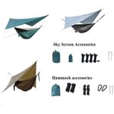 Outdoor Camping Sunshade + Anti-Mosquito Hangmat Set Parachute Stof Net Yarn Anti-Mosquito Hammock (Camel)