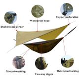 Outdoor Camping Sunshade + Anti-Mosquito Hangmat Set Parachute Stof Net Yarn Anti-Mosquito Hammock (Camel)