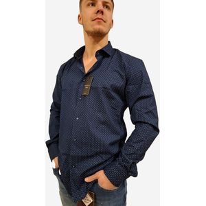 Napoli Uomo - Overhemd - Blauw - Print