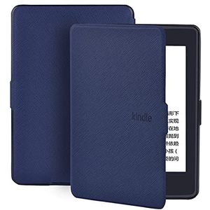 E-book beschermkap Case voor Kindle Paperwhite 1 2 3 2015 2017 5th 6th 7th Generation DP75SDI Smart PU Cover Extra Slanke Auto Wakker Slaap slaap/waak functie (Color : Navy blue)