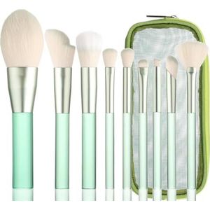 Make-up Kwastenset 9-delige make-upborstelset met borsteltas Losse poederborstelset Concealer Oogschaduw Foundation Brush Beauty Tools oor Gezicht en Ogen (Color : D, Size : O)