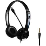 DANYIN DT326 Hoofdgemonteerde Desktopcomputer Kinderen Leren Draad Headset met Microfoon - 1.8m Kabellengte - Stijl: Single Hole Four-level (Zwart)