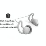 4 PCS / 2 Paar Shark Fin Nnti-vallende en ruisverminderende oordoppen Anti-Noise Oordoppen voor slaapzaal ruisonderdrukking en geluidspreventie oordoppen (Grijs (3 lagen))