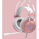Ajazz DHG160 Gaming Headset - 7.1-channel Sound, Super Bass, Wheat (Pink)