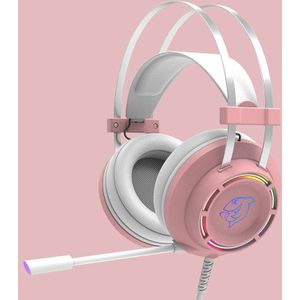 Ajazz DHG160 Gaming Headset - 7.1-channel Sound, Super Bass, Wheat (Pink)