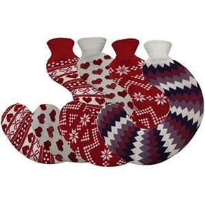 Mini warm water bottlehot, warmwaterkruik 1000 ml U-vorm verwijderbare gebreide rubberen medische nekwarmer warmwaterkruik nekbescherming spierspasmen warmer warmwaterzakken (maat: patroon 14) (maat: